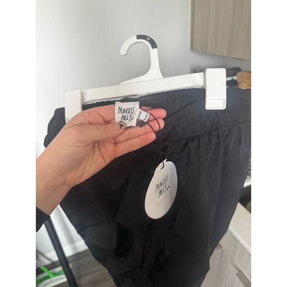 Princess Polly Black Flossie Parachute Pants Size 8 Grunge Goth Cargo Pants - Picture 10 of 10